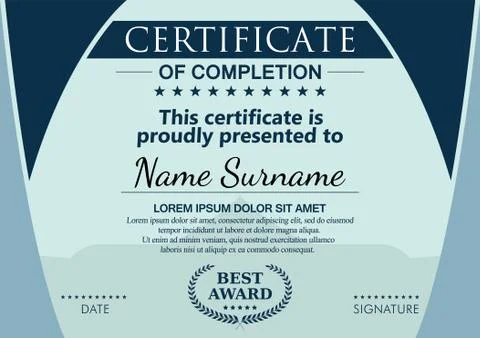Vector Certificate Template Ilustração Stock