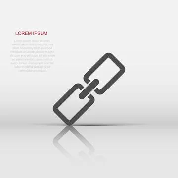 Vector chain icon in flat style. Connection sign illustration pictogram. Ch.. Stock Illustration