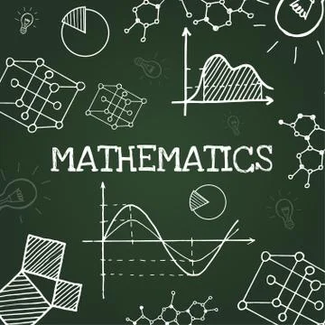 Vector chalk draw phisics elements Stock Illustration