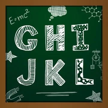 Vector chalk drawing alphabet Stock Illustration