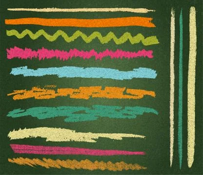 Vector chalk lines or brushes Stock Illustration