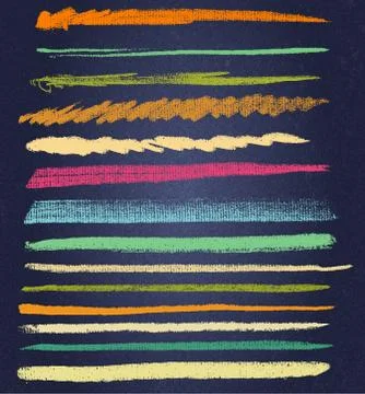 Vector chalk lines or brushes Stock Illustration