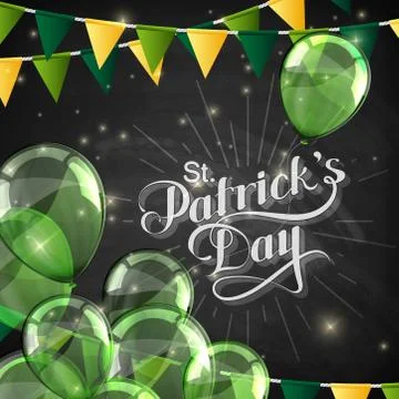 Vector chalk typographical illustration of handwritten Saint Patricks Day label Stock Illustration