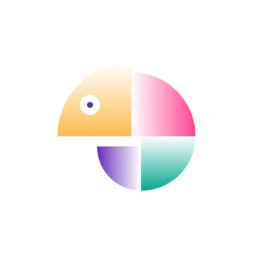 Vector chameleon in gradient style. Digital art Stock Illustration