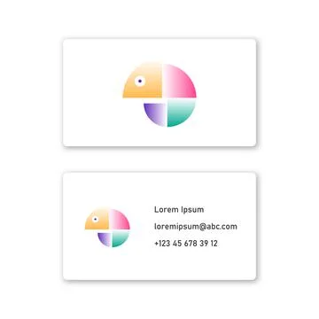 Vector chameleon in gradient style . Editable illustration Stock Illustration