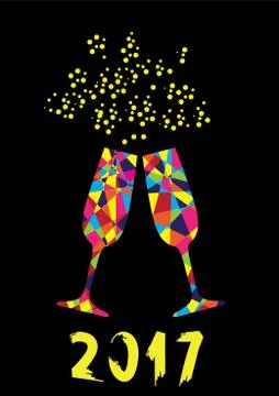 Vector champagne glasses Stock Illustration