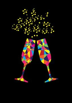 Vector champagne glasses Stock Illustration