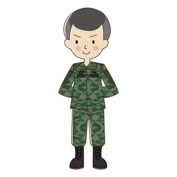 Vector character about military. Stock Illustration