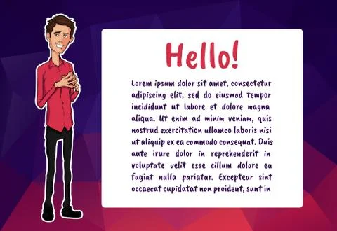 Vector character with bubble talk Stock Illustration