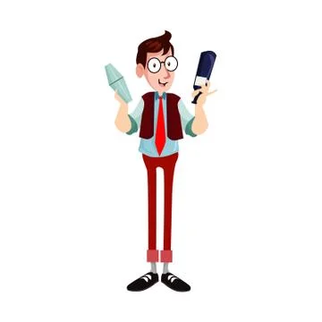 Vector Character Illustration Standup Bartender characters isolated. Stock Illustration