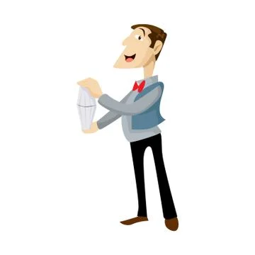 Vector Character Illustration Standup Bartender characters isolated. Stock Illustration