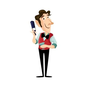 Vector Character Illustration Standup Bartender characters isolated. Stock Illustration