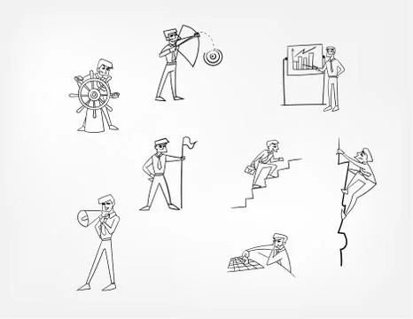 Vector character man illustration concept set clip art Stock Illustration
