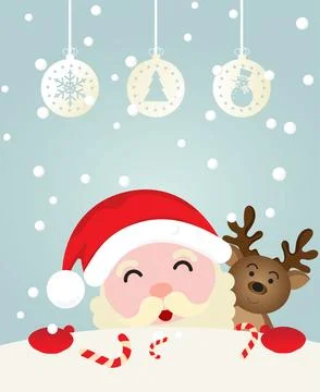 Vector character santa claus and merry christmas greeting in banner Santa C.. Illustrazione stock