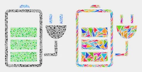 Vector Charge Battery Mosaic Icon of Triangle Elements Illustrazione stock