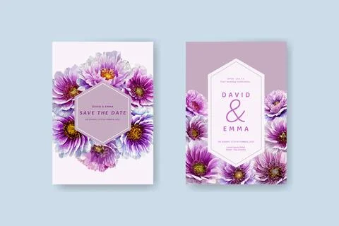 Vector charming set of invitation cards with flowers elements . Wedding ele.. Illustrazione stock