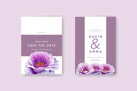 Vector charming set of invitation cards with flowers elements . Wedding ele.. Stock Illustration