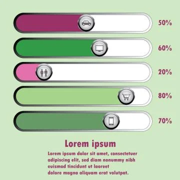 Vector chart with buttons Stock Illustration