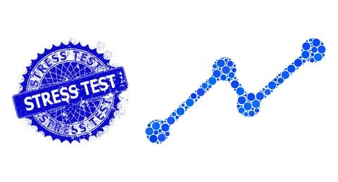 Vector Chart Mosaic of Small Circles with Scratched Stress Test Stamp Seal Ilustración de archivo