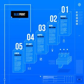 Vector chart template in blueprint style. EPS10 Stock Illustration