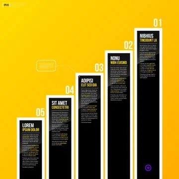 Vector chart template on bright yellow background in modern corporate style. Stock Illustration
