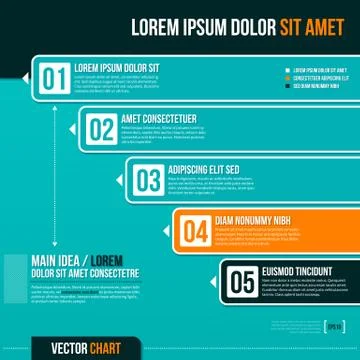 Vector chart template with five options. EPS10. Stock Illustration