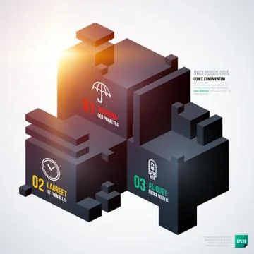 Vector chart template with isometric elements. EPS10 Illustrazione stock