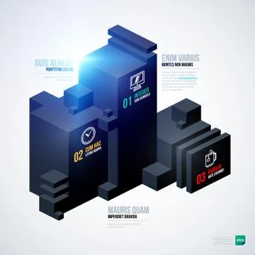 Vector chart template with isometric elements. EPS10 Illustrazione stock
