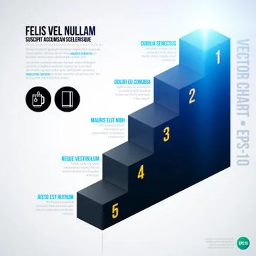 Vector chart template with isometric stairs. EPS10 Stock Illustration