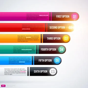 Vector chart template with six options. EPS10 Stock Illustration