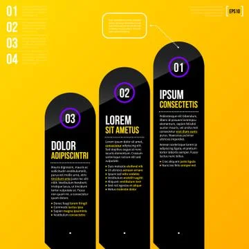 Vector chart template with three places on bright yellow background. EPS10 Stock Illustration