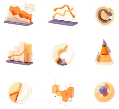 Vector charts and diagrams set Stock Illustration