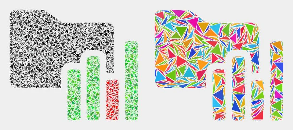 Vector Charts Folder Mosaic Icon of Triangle Items Illustrazione stock