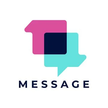 Vector Chat Logotype Design Template, modern negative space Stock Illustration