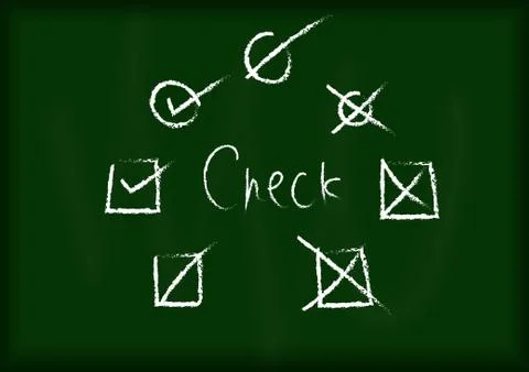 Vector : Check box on blackboard Stock Illustration
