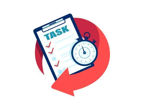 Vector of a check list and stopwatch. Stockillustratie