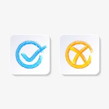 Vector check mark buttons 스톡 일러스트