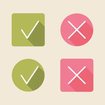 Vector check mark icons. flat icons for web and mobile applications (flat design Stock Illustration