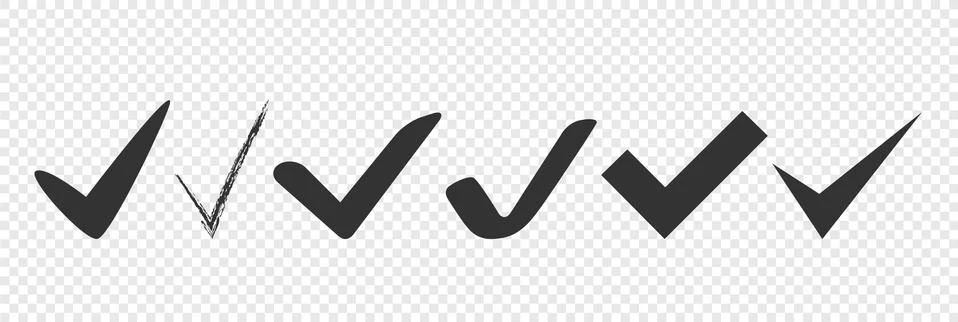 Vector check mark icons set. Check marck black icons. Check mark isolated on Stock Illustration