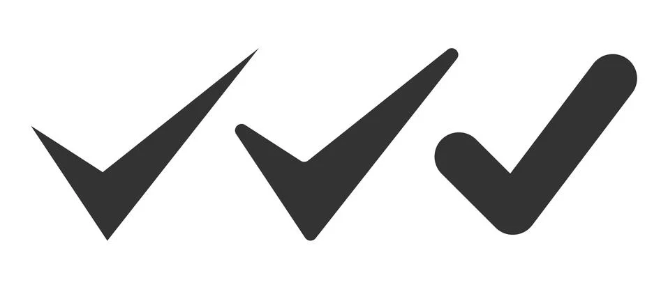 Vector check mark icons set isolated on white background. Vector illustration Stock Illustration