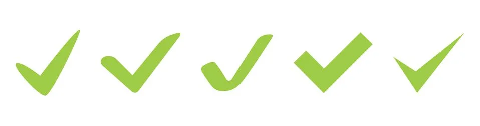 Vector check mark icons set isolated on white background. Vector illustration Stock Illustration