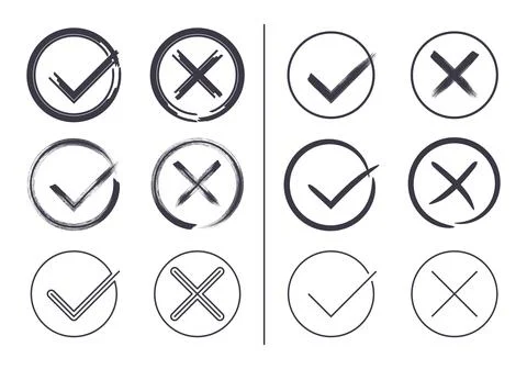 Vector check marks icons isolated on white イラスト素材