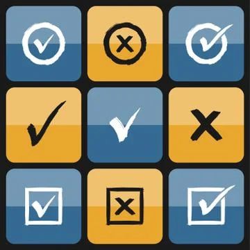 Vector checkbox Set of hand drawn Icons Illustrazione stock