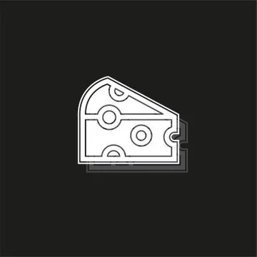 Vector cheddar cheese illustration isolated, breakfast or snack symbol Stock Illustration