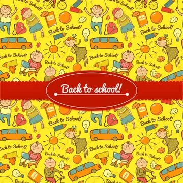 Vector cheerful background with children Stock Illustration