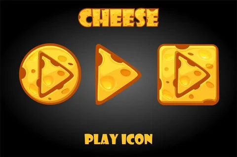 Vector cheese buttons play for the game. Stock-Illustration