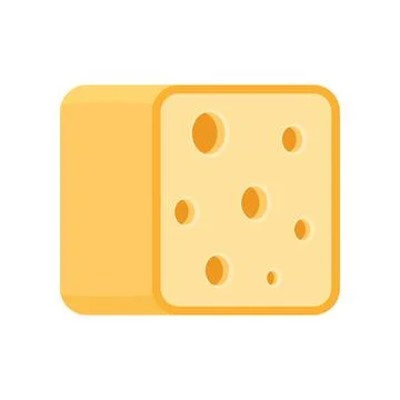 Vector cheese in flat style isolated on white Stock Illustration