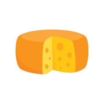 Vector cheese in flat style isolated on white Stock Illustration