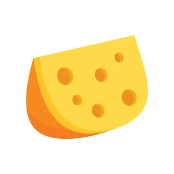 Vector cheese in flat style isolated on white Stock Illustration