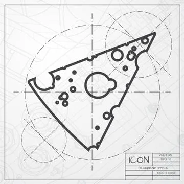 Vector cheese icon Stock Illustration